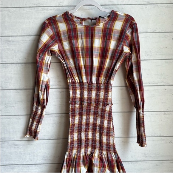 Something Navy Plaid Smocked Dress - Picture 5 of 10